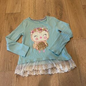 Lace and sequin detail top